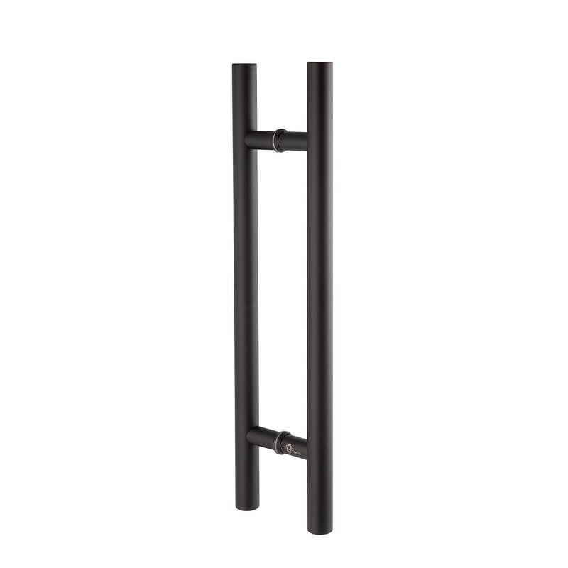 TOGU TG-6012 مقبض باب دفع وسحب من الفولاذ المقاوم للصدأ 304 بسمك 18 بوصة مع دعامات صلبة للاستخدام التجاري، تشطيب أسود غير لامع - Image 1